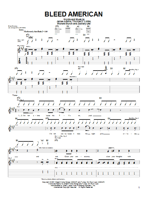 Learn to play Jimmy Eat World Bleed American sheet music for Guitar Tab in minutes. Jimmy Eat World Bleed American sheet music notes and chords