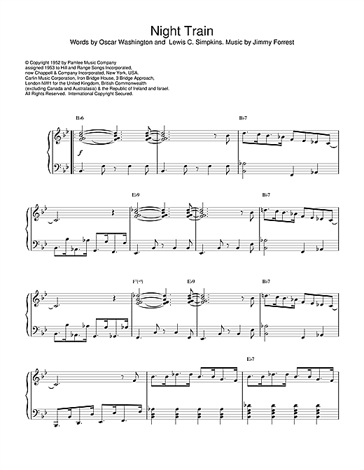 Learn to play Jimmy Forrest Night Train sheet music for Piano in minutes. Jimmy Forrest Night Train sheet music notes and chords