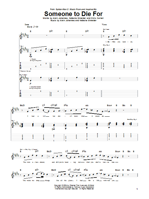Jimmy Gnecco Someone To Die For (feat. Brian May) sheet music preview music notes and score for Guitar Tab including 9 page(s)
