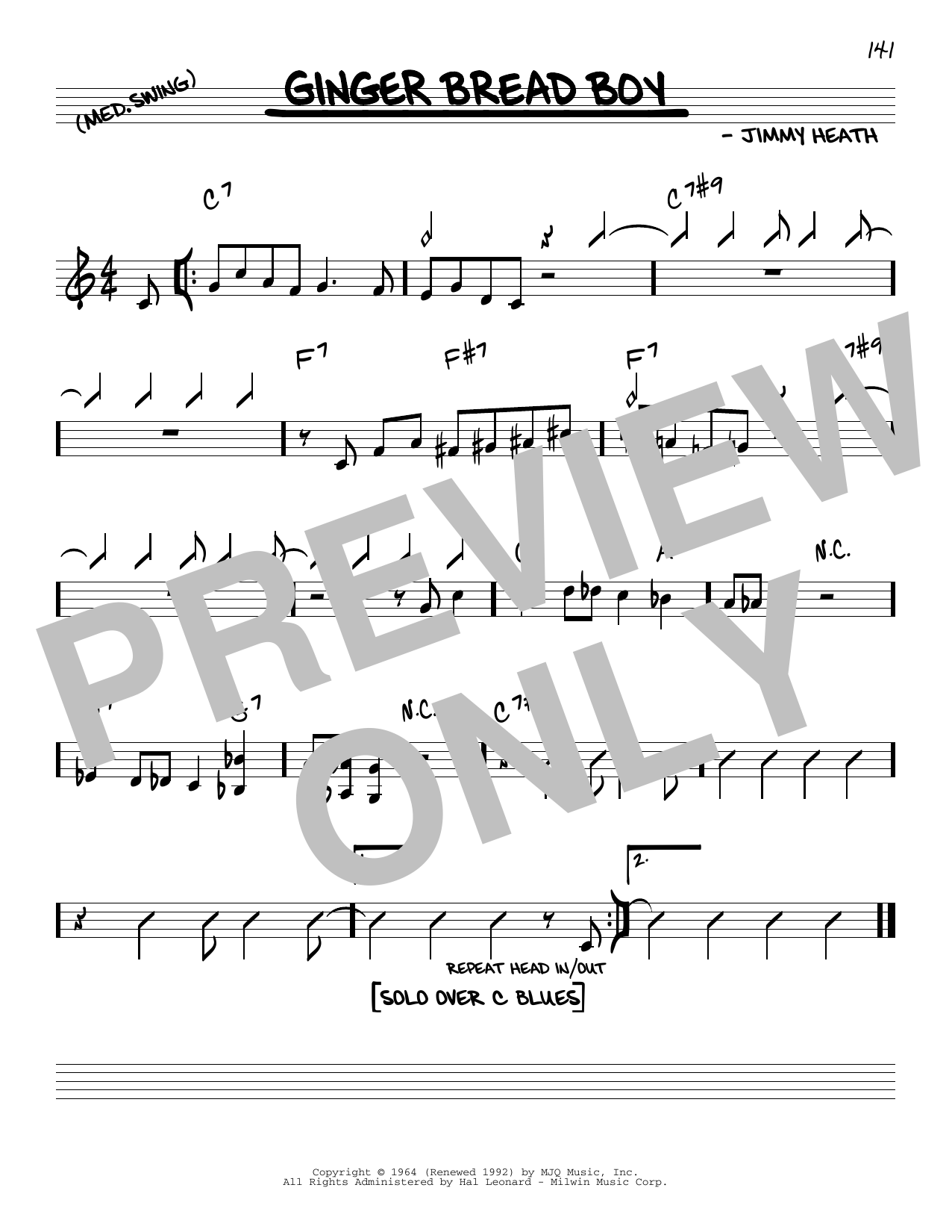 Learn to play Jimmy Heath Ginger Bread Boy sheet music for Piano in minutes. Jimmy Heath Ginger Bread Boy sheet music notes and chords