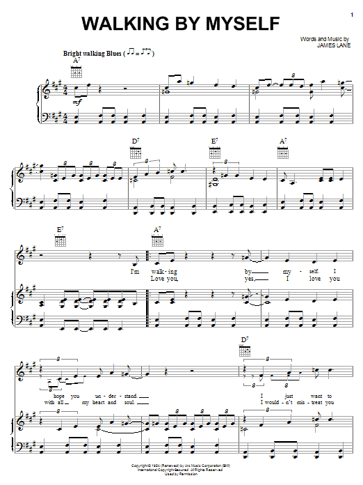 Learn to play Jimmy Rogers Walking By Myself sheet music for Piano, Vocal & Guitar (Right-Hand Melody) in minutes. Jimmy Rogers Walking By Myself sheet music notes and chords