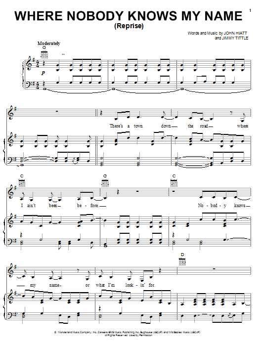 Learn to play Jimmy Tittle Where Nobody Knows My Name (Reprise) (from The Country Bears) sheet music for Piano, Vocal & Guitar (Right-Hand Melody) in minutes. Jimmy Tittle Where Nobody Knows My Name (Reprise) (from The Country Bears) sheet music notes and chords