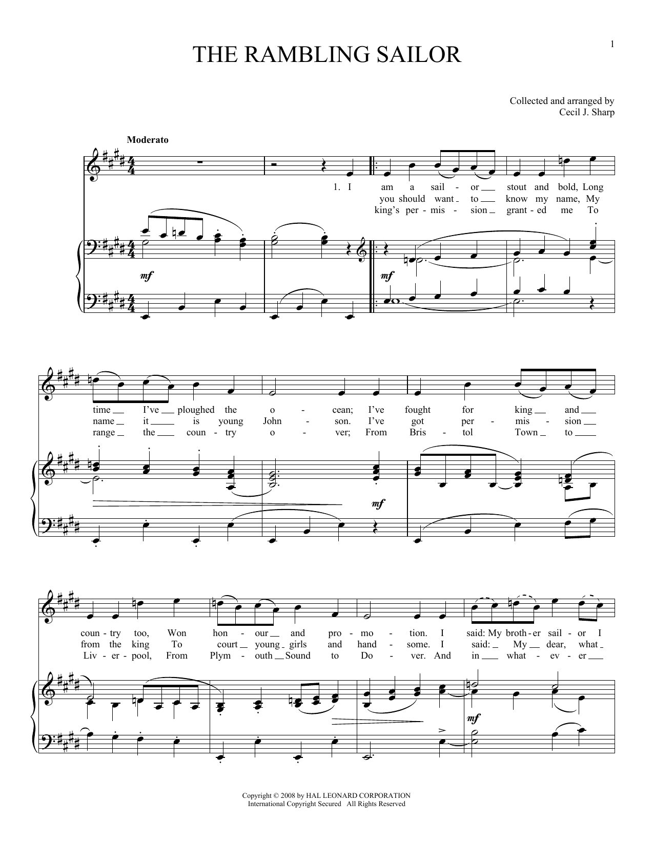 Learn to play Joan Frey Boytim The Rambling Sailor sheet music for Piano, Vocal & Guitar (Right-Hand Melody) in minutes. Joan Frey Boytim The Rambling Sailor sheet music preview music notes and score for Piano, Vocal & Guitar (Right-Hand Melody) including 2 page(s)