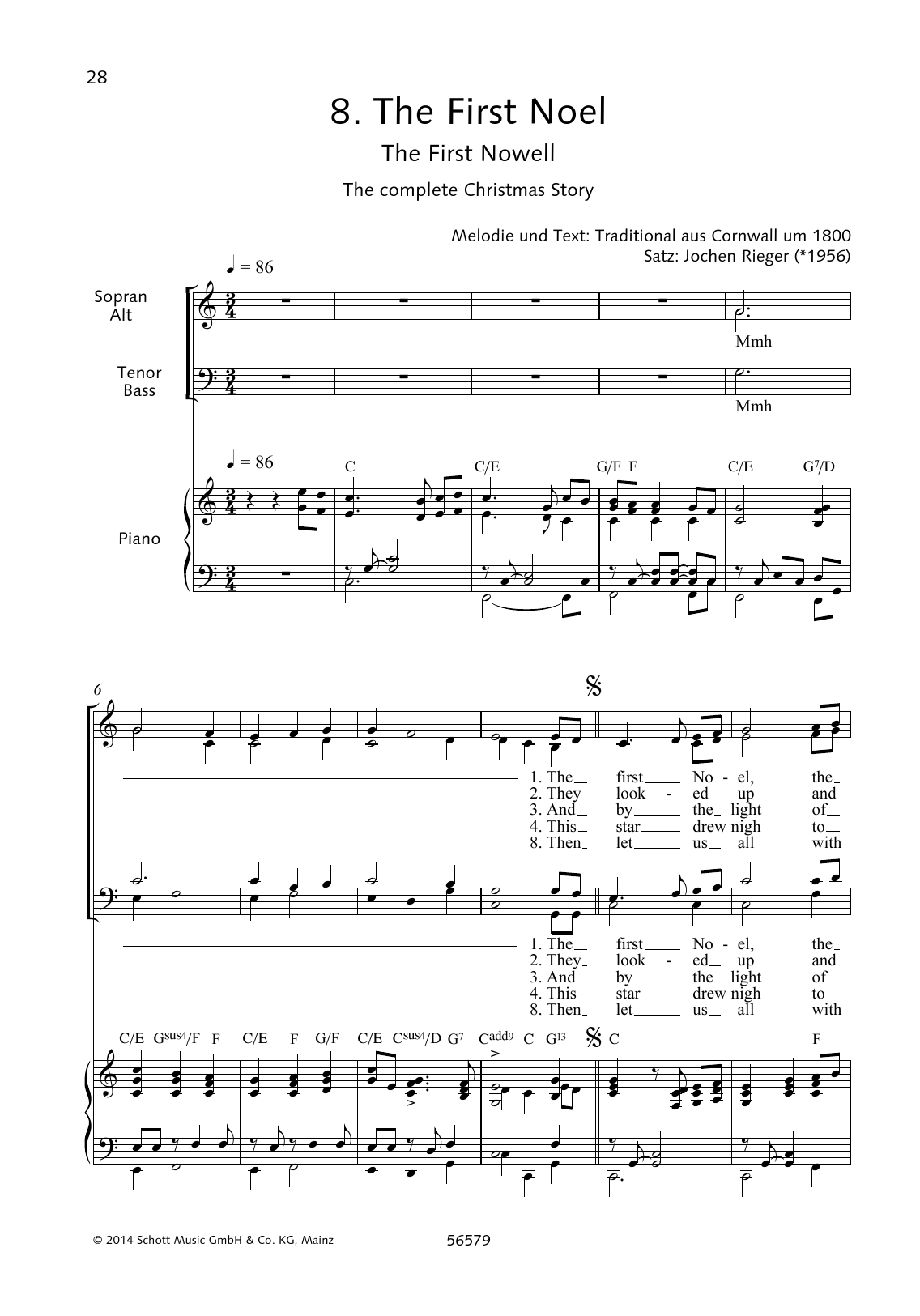 Learn to play Jochen Rieger The First Noel sheet music for Choir in minutes. Jochen Rieger The First Noel sheet music preview music notes and score for Choir including 4 page(s)