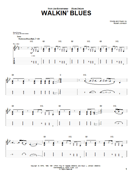 Learn to play Joe Bonamassa Walkin' Blues sheet music for Guitar Tab in minutes. Joe Bonamassa Walkin' Blues sheet music preview music notes and score for Guitar Tab including 8 page(s)