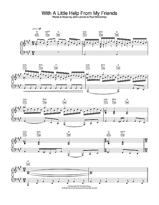 Learn to play Joe Cocker With A Little Help From My Friends sheet music for Piano, Vocal & Guitar in minutes. Joe Cocker With A Little Help From My Friends sheet music notes and chords