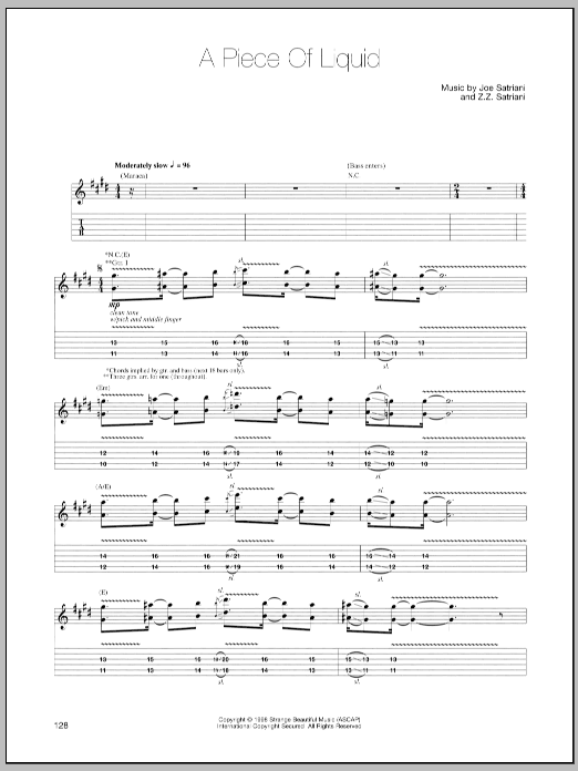 Learn to play Joe Satriani A Piece Of Liquid sheet music for Guitar Tab in minutes. Joe Satriani A Piece Of Liquid sheet music preview music notes and score for Guitar Tab including 5 page(s)