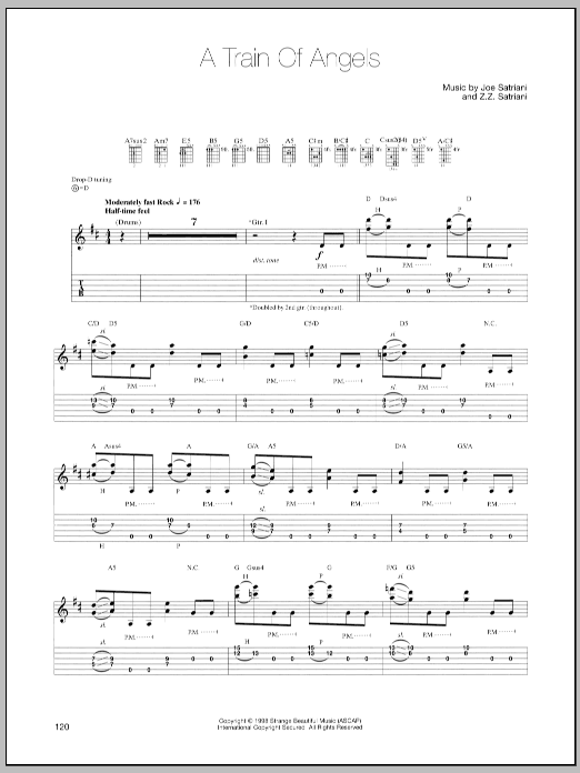 Joe Satriani A Train Of Angels sheet music preview music notes and score for Guitar Tab including 8 page(s)