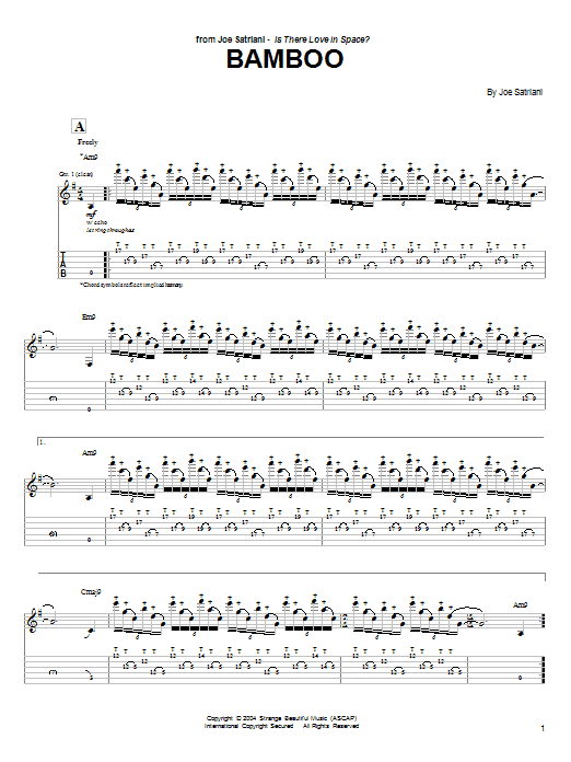 Learn to play Joe Satriani Bamboo sheet music for Guitar Tab in minutes. Joe Satriani Bamboo sheet music notes and chords