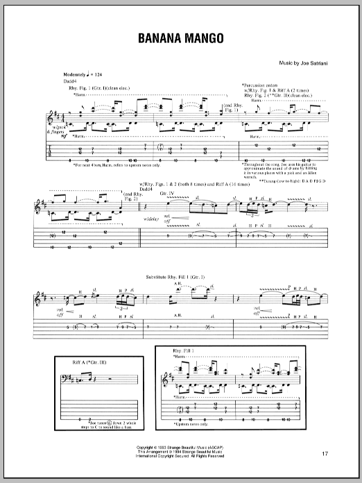 Learn to play Joe Satriani Banana Mango sheet music for Guitar Tab in minutes. Joe Satriani Banana Mango sheet music preview music notes and score for Guitar Tab including 7 page(s)