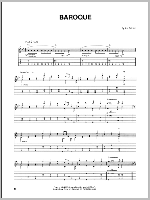 Learn to play Joe Satriani Baroque sheet music for Guitar Tab in minutes. Joe Satriani Baroque sheet music preview music notes and score for Guitar Tab including 3 page(s)