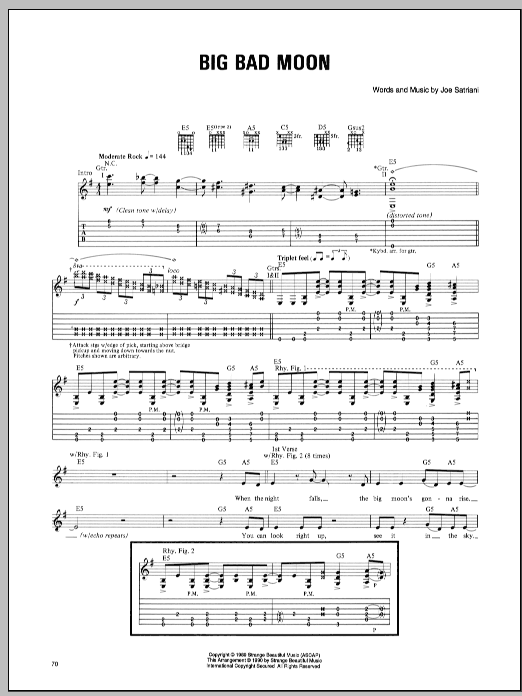 Learn to play Joe Satriani Big Bad Moon sheet music for Guitar Tab in minutes. Joe Satriani Big Bad Moon sheet music preview music notes and score for Guitar Tab including 10 page(s)