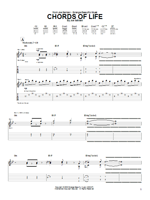 Learn to play Joe Satriani Chords Of Life sheet music for Guitar Tab in minutes. Joe Satriani Chords Of Life sheet music preview music notes and score for Guitar Tab including 10 page(s)
