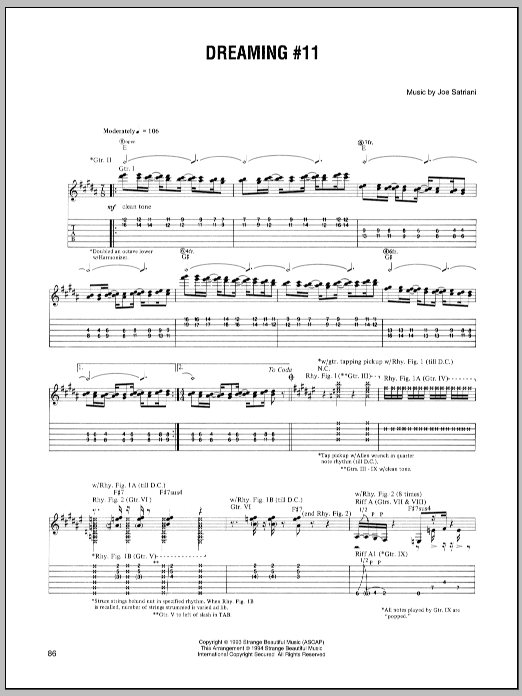 Learn to play Joe Satriani Dreaming #11 sheet music for Guitar Tab in minutes. Joe Satriani Dreaming #11 sheet music preview music notes and score for Guitar Tab including 5 page(s)