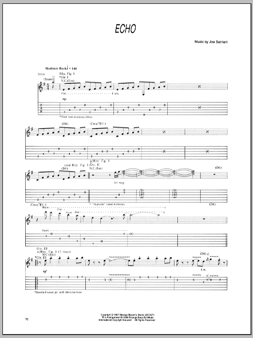 Learn to play Joe Satriani Echo sheet music for Guitar Tab in minutes. Joe Satriani Echo sheet music preview music notes and score for Guitar Tab including 10 page(s)