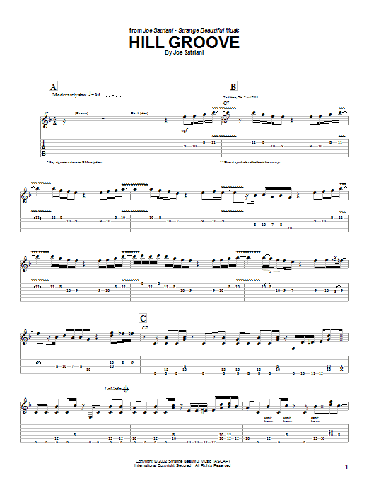 Learn to play Joe Satriani Hill Groove sheet music for Guitar Tab in minutes. Joe Satriani Hill Groove sheet music preview music notes and score for Guitar Tab including 7 page(s)