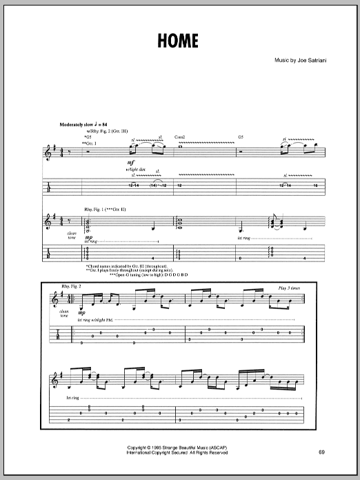 Learn to play Joe Satriani Home sheet music for Guitar Tab in minutes. Joe Satriani Home sheet music preview music notes and score for Guitar Tab including 7 page(s)