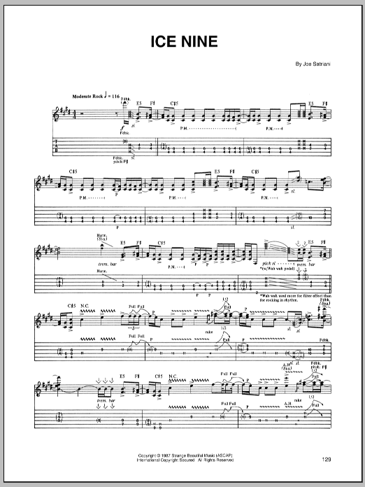 Learn to play Joe Satriani Ice Nine sheet music for Guitar Tab in minutes. Joe Satriani Ice Nine sheet music preview music notes and score for Guitar Tab including 7 page(s)
