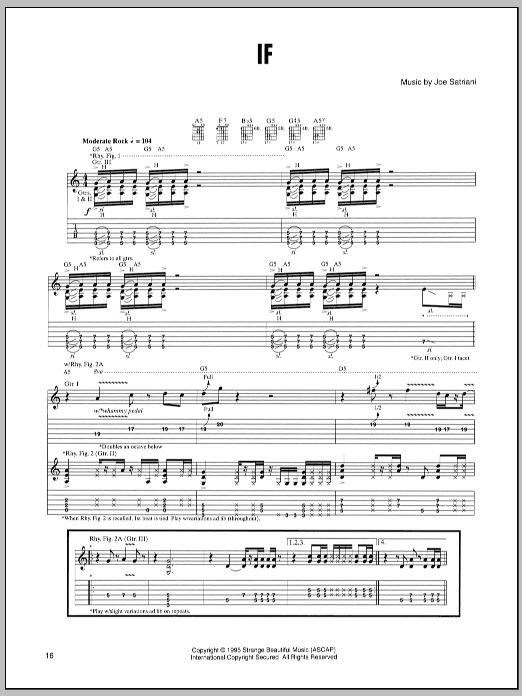 Learn to play Joe Satriani If sheet music for Guitar Tab in minutes. Joe Satriani If sheet music preview music notes and score for Guitar Tab including 11 page(s)