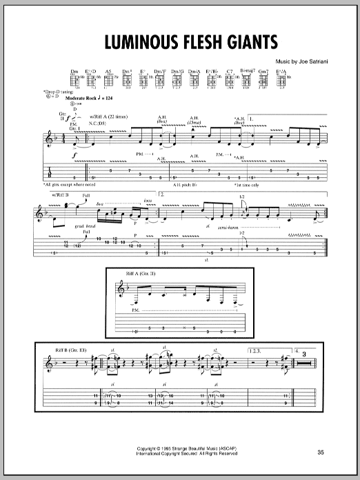 Learn to play Joe Satriani Luminous Flesh Giants sheet music for Guitar Tab in minutes. Joe Satriani Luminous Flesh Giants sheet music preview music notes and score for Guitar Tab including 14 page(s)