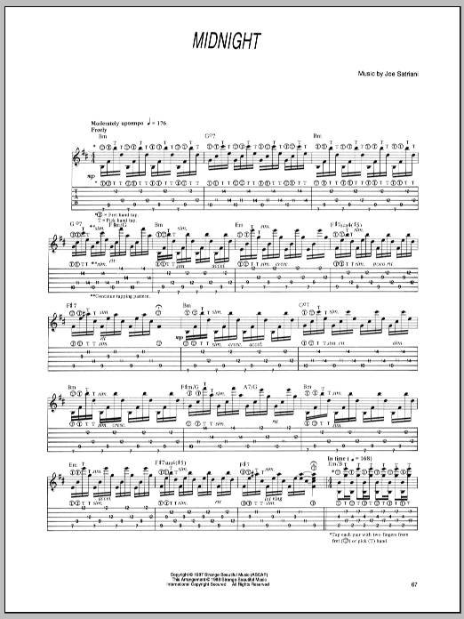 Learn to play Joe Satriani Midnight sheet music for Guitar Tab in minutes. Joe Satriani Midnight sheet music preview music notes and score for Guitar Tab including 3 page(s)