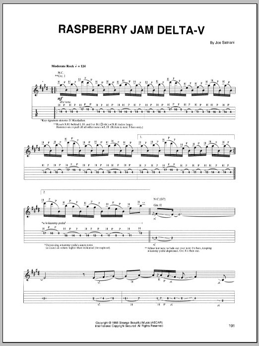Learn to play Joe Satriani Raspberry Jam Delta-V sheet music for Guitar Tab in minutes. Joe Satriani Raspberry Jam Delta-V sheet music preview music notes and score for Guitar Tab including 12 page(s)