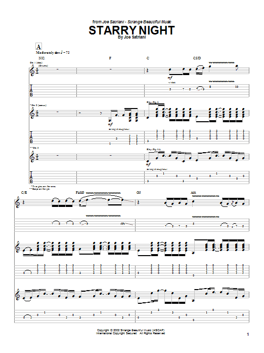 Learn to play Joe Satriani Starry Night sheet music for Guitar Tab in minutes. Joe Satriani Starry Night sheet music notes and chords