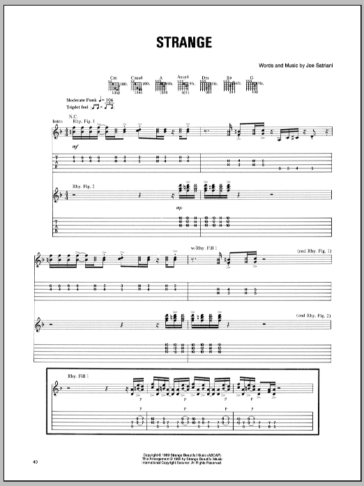 Learn to play Joe Satriani Strange sheet music for Guitar Tab in minutes. Joe Satriani Strange sheet music preview music notes and score for Guitar Tab including 7 page(s)