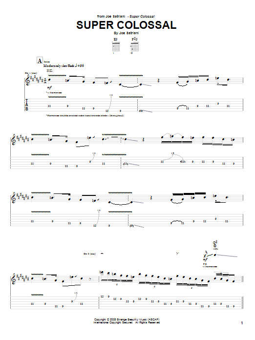 Learn to play Joe Satriani Super Colossal sheet music for Guitar Tab in minutes. Joe Satriani Super Colossal sheet music preview music notes and score for Guitar Tab including 6 page(s)