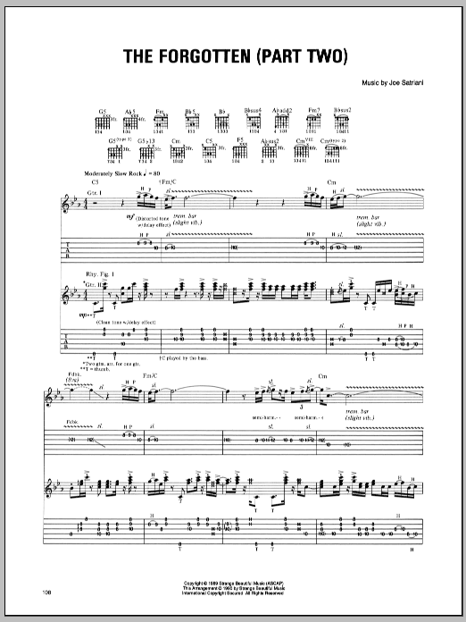 Learn to play Joe Satriani The Forgotten (Part Two) sheet music for Guitar Tab in minutes. Joe Satriani The Forgotten (Part Two) sheet music preview music notes and score for Guitar Tab including 8 page(s)