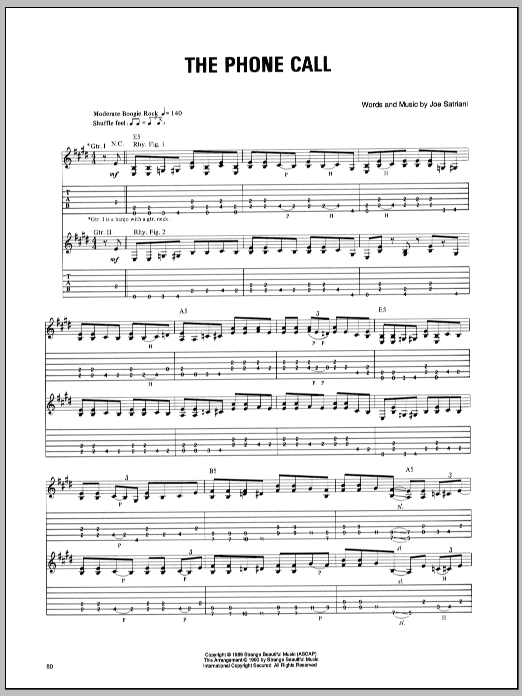 Learn to play Joe Satriani The Phone Call sheet music for Guitar Tab in minutes. Joe Satriani The Phone Call sheet music preview music notes and score for Guitar Tab including 6 page(s)