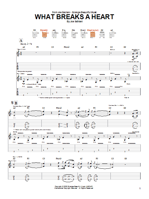 Learn to play Joe Satriani What Breaks A Heart sheet music for Guitar Tab in minutes. Joe Satriani What Breaks A Heart sheet music preview music notes and score for Guitar Tab including 8 page(s)