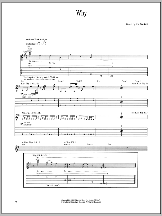 Learn to play Joe Satriani Why sheet music for Guitar Tab in minutes. Joe Satriani Why sheet music preview music notes and score for Guitar Tab including 12 page(s)