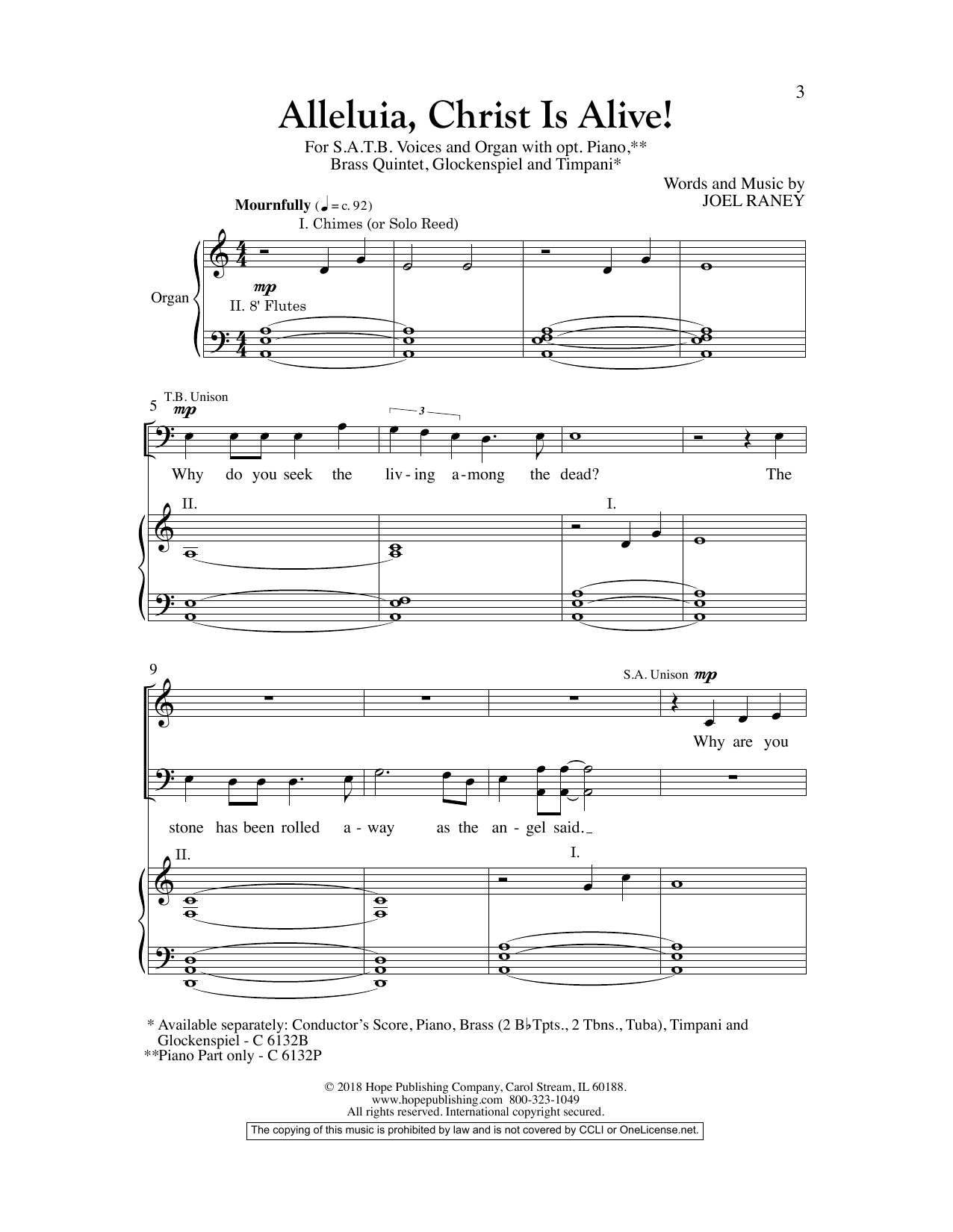 Joel Raney Alleluia, Christ Is Alive! sheet music, chords, lyrics - Printable PDF for Choir