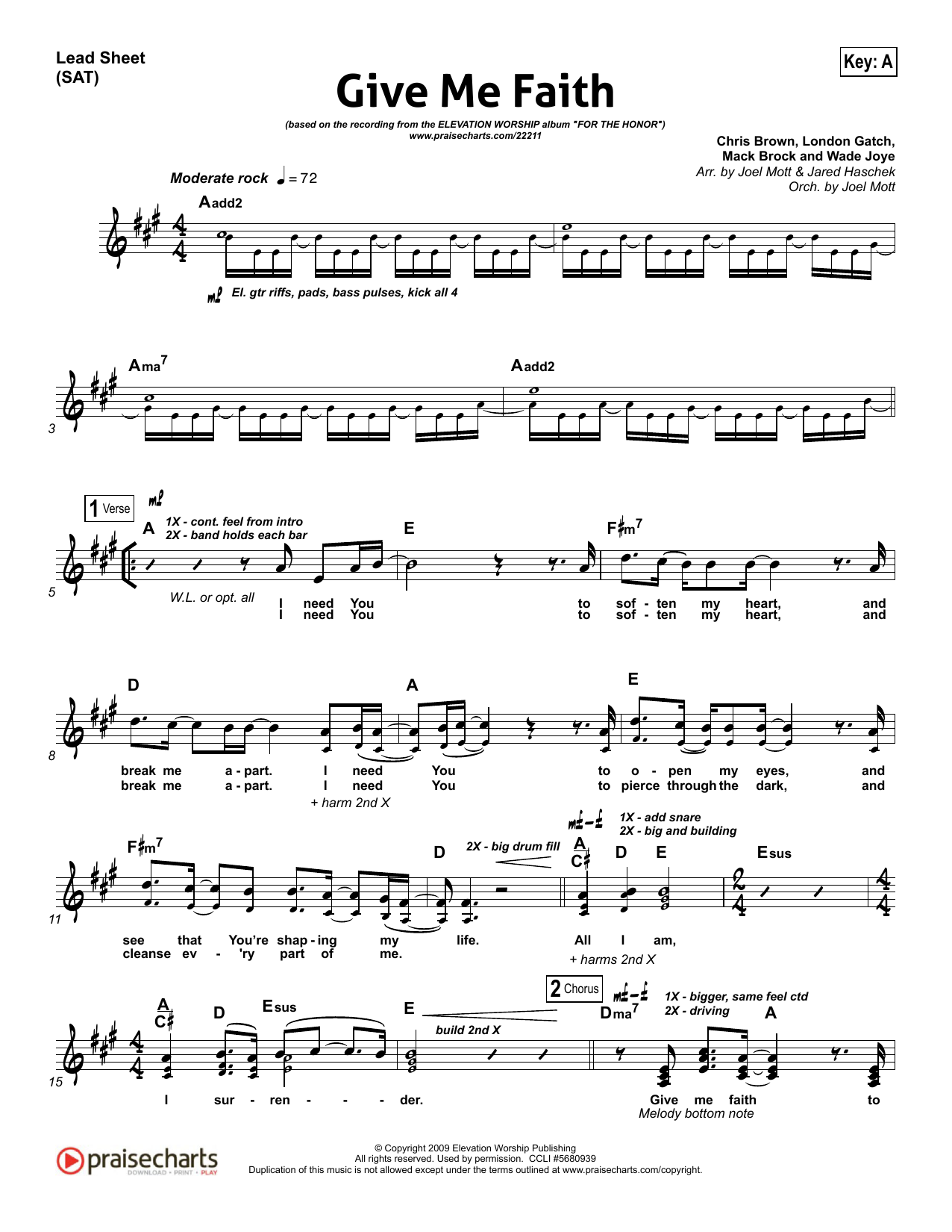 Learn to play Joel Mott Give Me Faith sheet music for Lead Sheet / Fake Book in minutes. Joel Mott Give Me Faith sheet music preview music notes and score for Lead Sheet / Fake Book including 6 page(s)