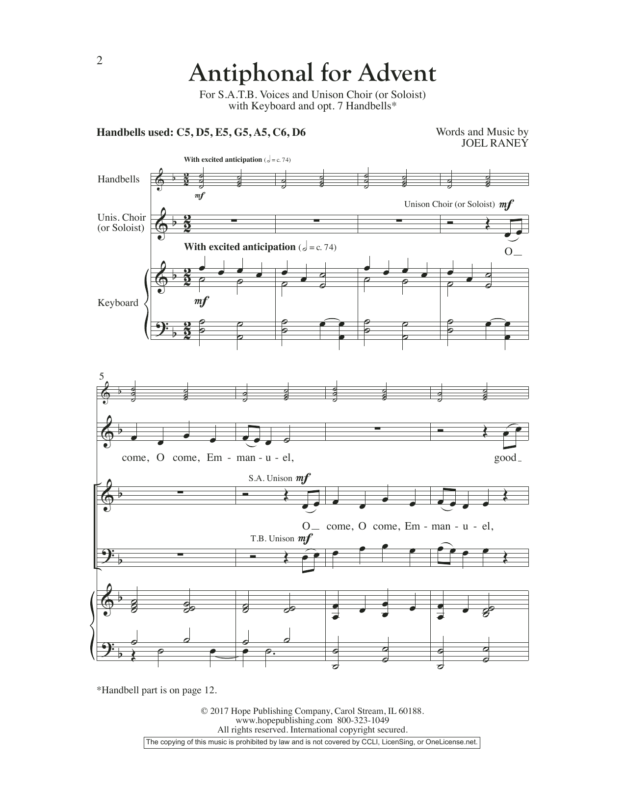Learn to play Joel Raney Antiphonal For Advent sheet music for SATB Choir in minutes. Joel Raney Antiphonal For Advent sheet music preview music notes and score for SATB Choir including 12 page(s)