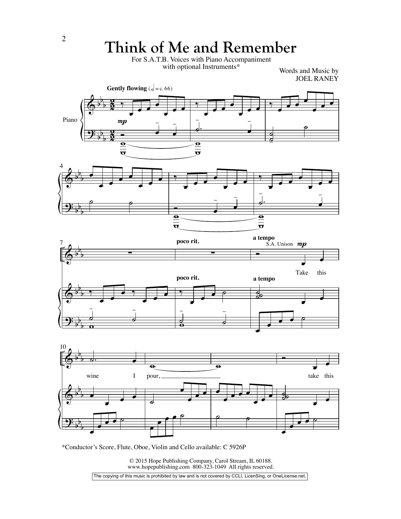 Learn to play Joel Raney Think Of Me And Remember sheet music for SATB Choir in minutes. Joel Raney Think Of Me And Remember sheet music preview music notes and score for SATB Choir including 11 page(s)