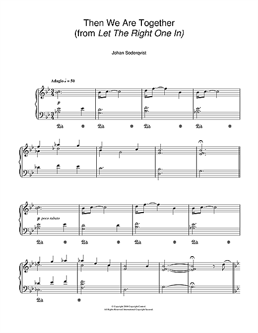 Learn to play Johan Soderqvist Then We Are Together (from Let The Right One In) sheet music for Piano in minutes. Johan Soderqvist Then We Are Together (from Let The Right One In) sheet music notes and chords