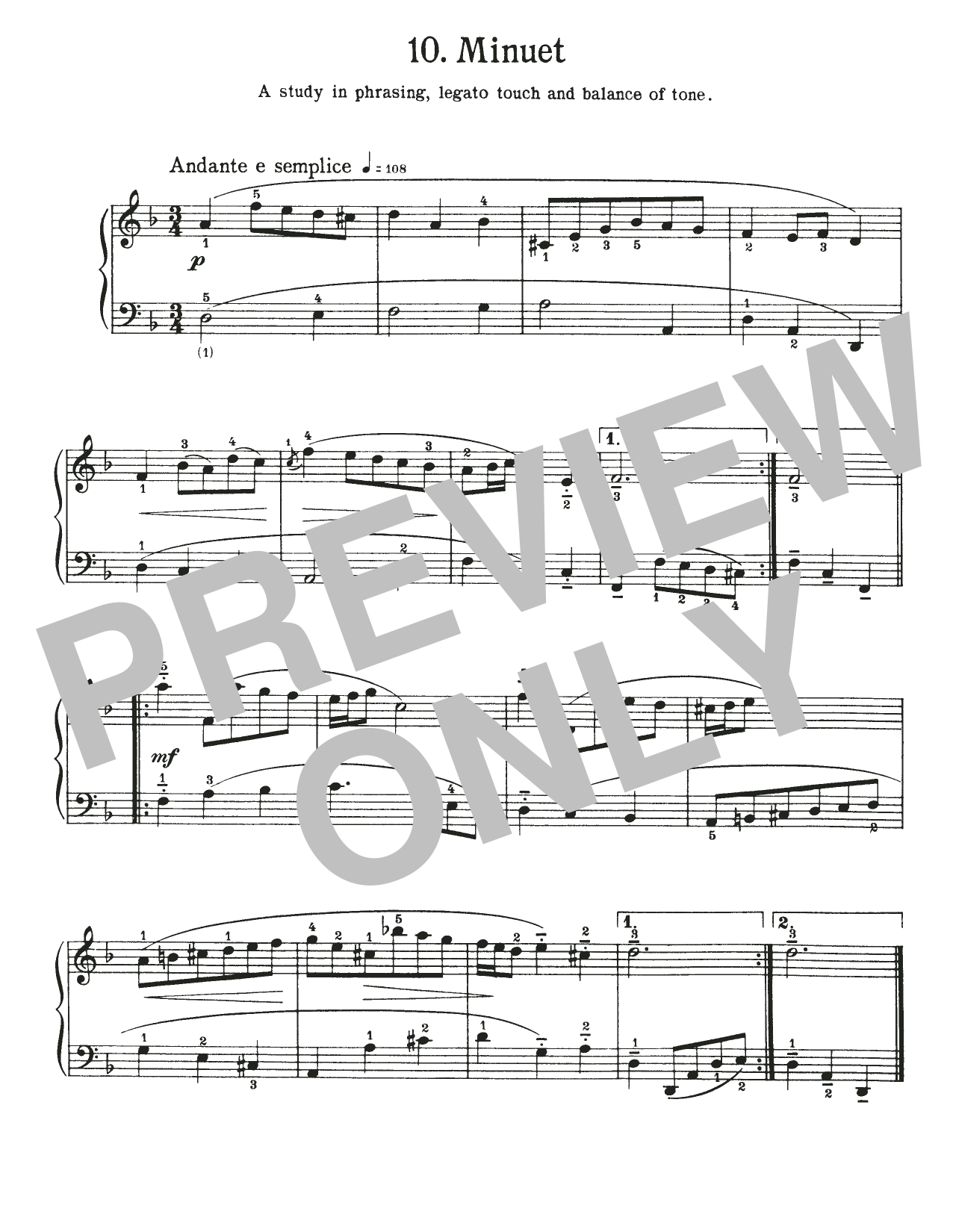 Johann Sebastian Bach Minuet In D Minor, BWV Appendix 132 sheet music, chords, lyrics - Printable PDF for Piano Solo