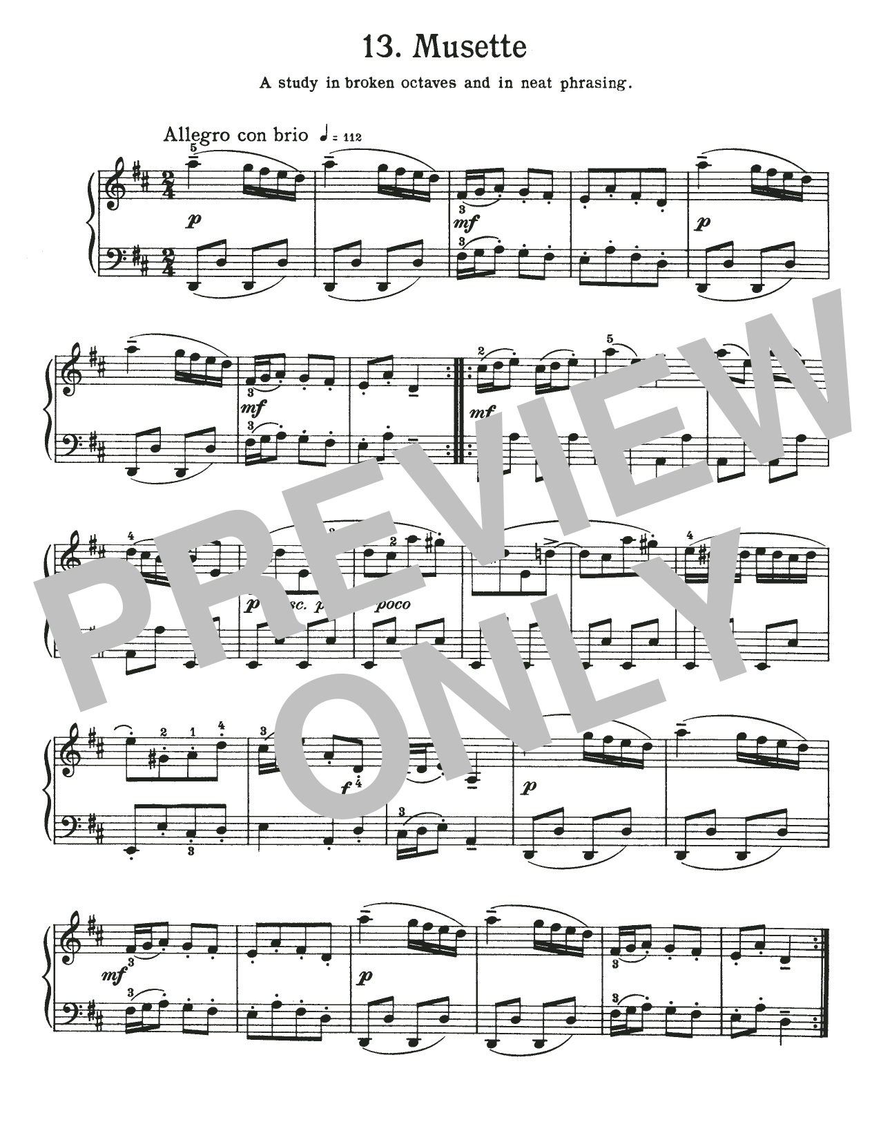 Johann Sebastian Bach Musette In D Major, BWV Appendix 126 sheet music, chords, lyrics - Printable PDF for Piano Solo