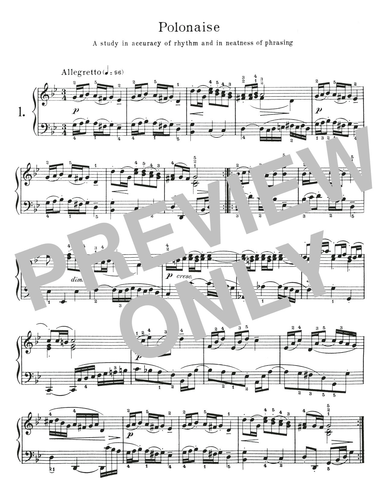 Johann Sebastian Bach Polonaise In G Minor, BWV Appendix 125 sheet music, chords, lyrics - Printable PDF for Piano Solo