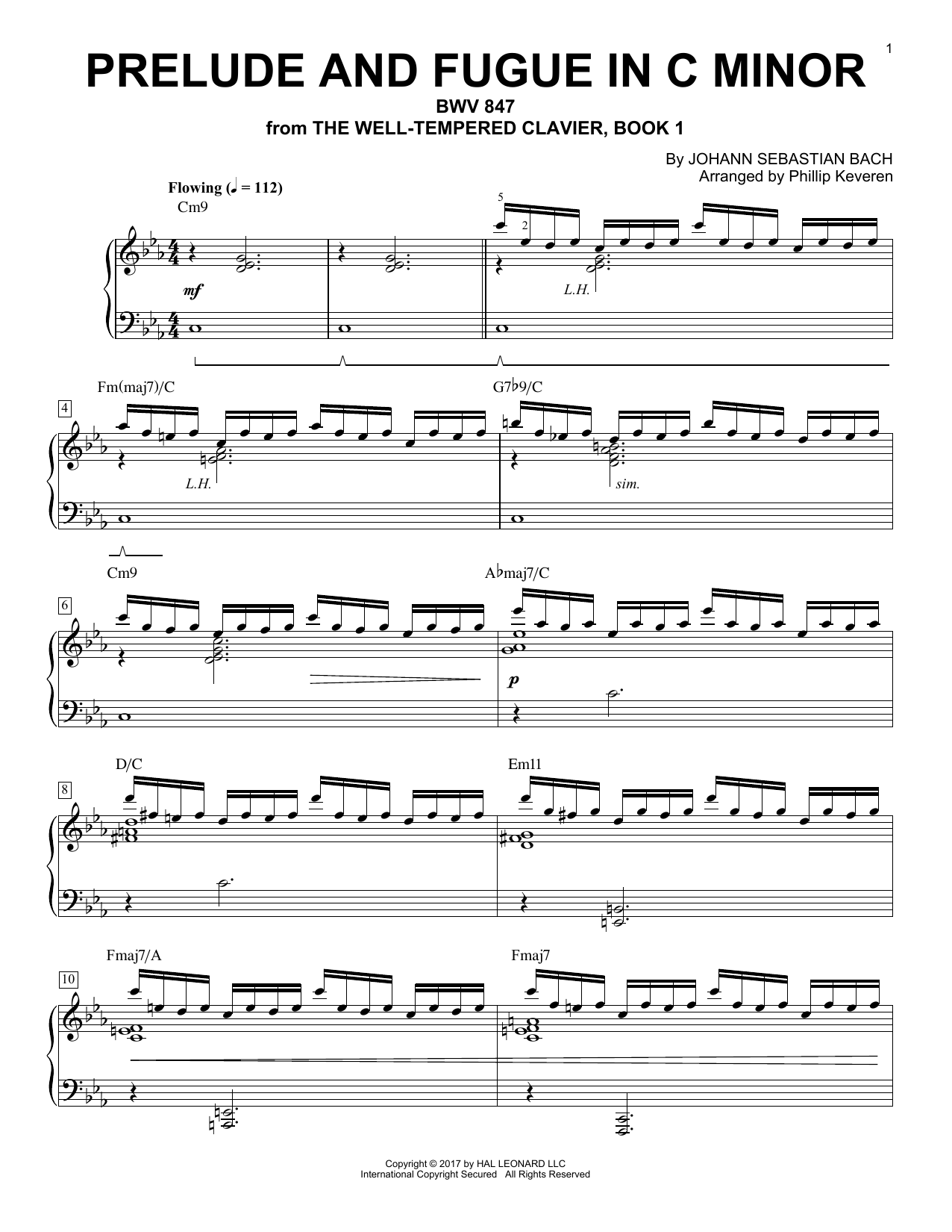 Phillip Keveren Prelude And Fugue In C Minor, BWV 847 sheet music, chords, lyrics - Printable PDF for Piano