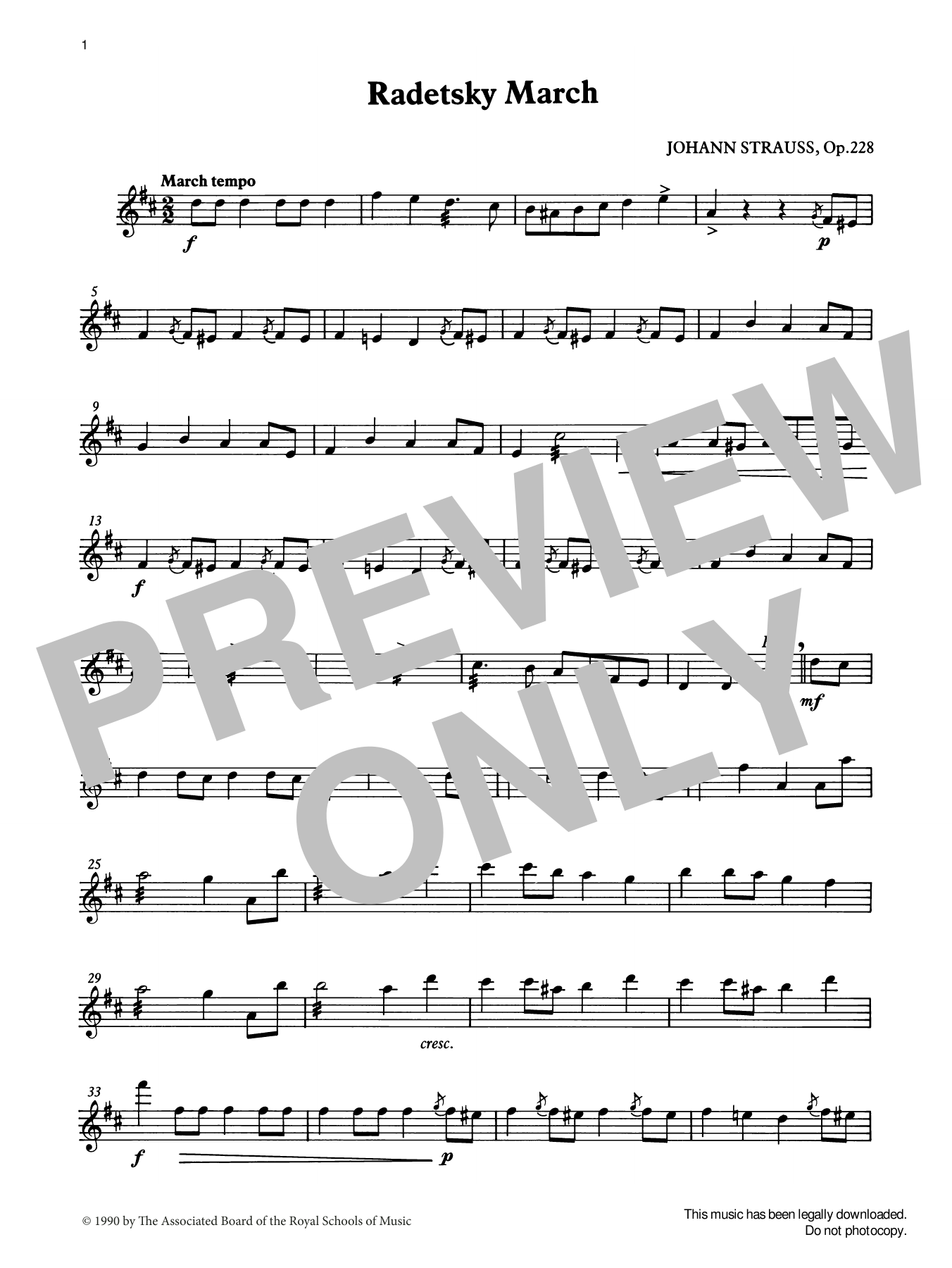 Johann Strauss I Radetsky March from Graded Music for Tuned Percussion, Book III sheet music, chords, lyrics - Printable PDF for Percussion Solo