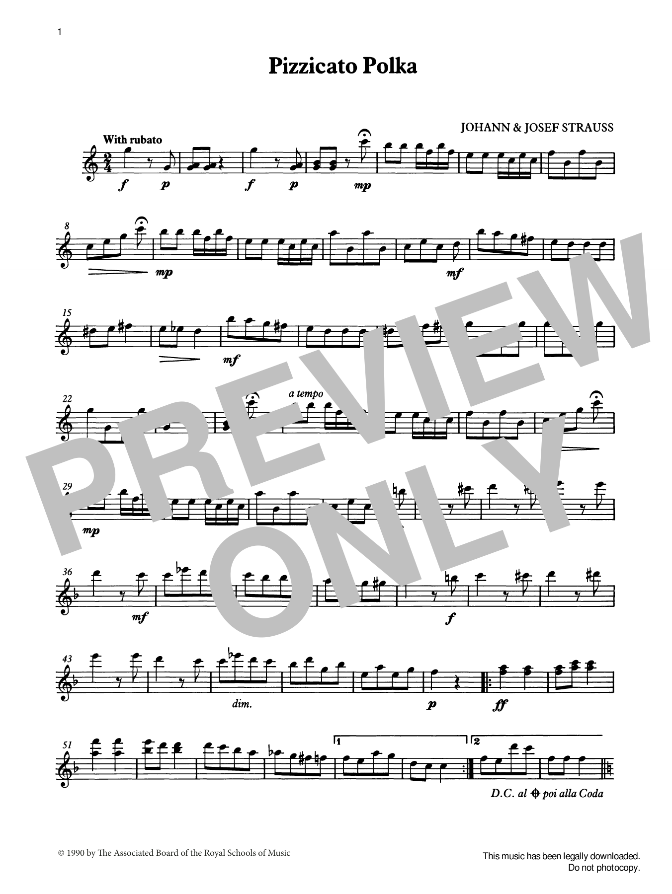 Johann Strauss II Pizzicato Polka (score & part) from Graded Music for Tuned Percussion, Book II sheet music, chords, lyrics - Printable PDF for Percussion Solo
