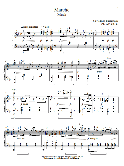 Learn to play Johann Friedrich Burgmuller March sheet music for Piano in minutes. Johann Friedrich Burgmuller March sheet music preview music notes and score for Piano including 2 page(s)