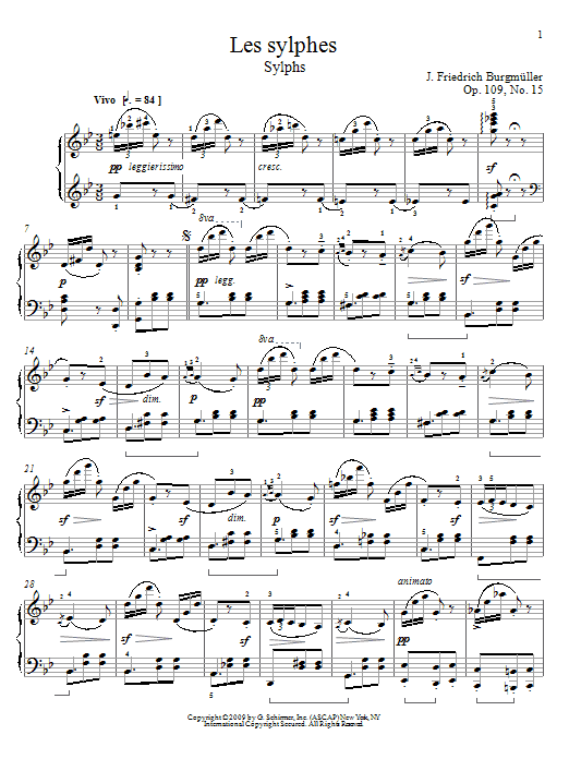 Learn to play Johann Friedrich Burgmuller Sylphs sheet music for Piano in minutes. Johann Friedrich Burgmuller Sylphs sheet music preview music notes and score for Piano including 2 page(s)