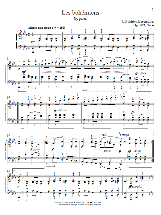 Learn to play Johann Friedrich Burgmuller The Gypsies sheet music for Piano in minutes. Johann Friedrich Burgmuller The Gypsies sheet music preview music notes and score for Piano including 2 page(s)