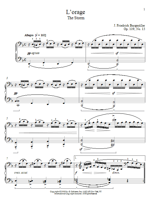 Learn to play Johann Friedrich Burgmuller The Storm sheet music for Piano in minutes. Johann Friedrich Burgmuller The Storm sheet music preview music notes and score for Piano including 3 page(s)