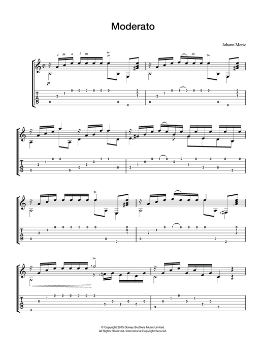 Learn to play Johann Kaspar Mertz Moderato sheet music for Guitar in minutes. Johann Kaspar Mertz Moderato sheet music preview music notes and score for Guitar including 2 page(s)