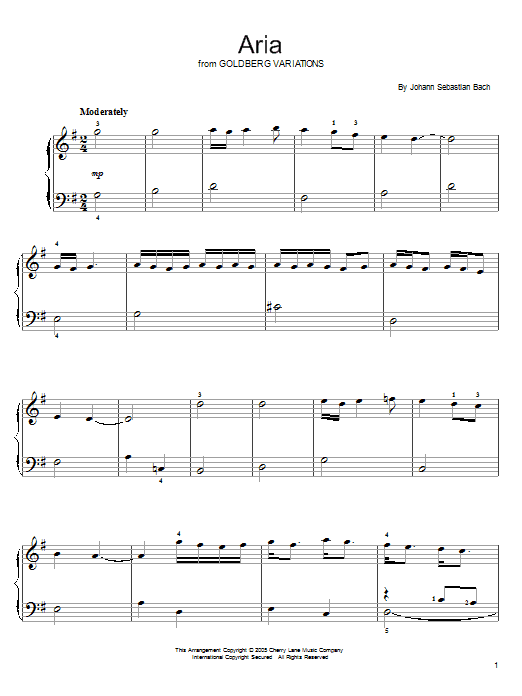 Learn to play Johann Sebastian Bach Aria sheet music for String Solo in minutes. Johann Sebastian Bach Aria sheet music preview music notes and score for String Solo including 2 page(s)